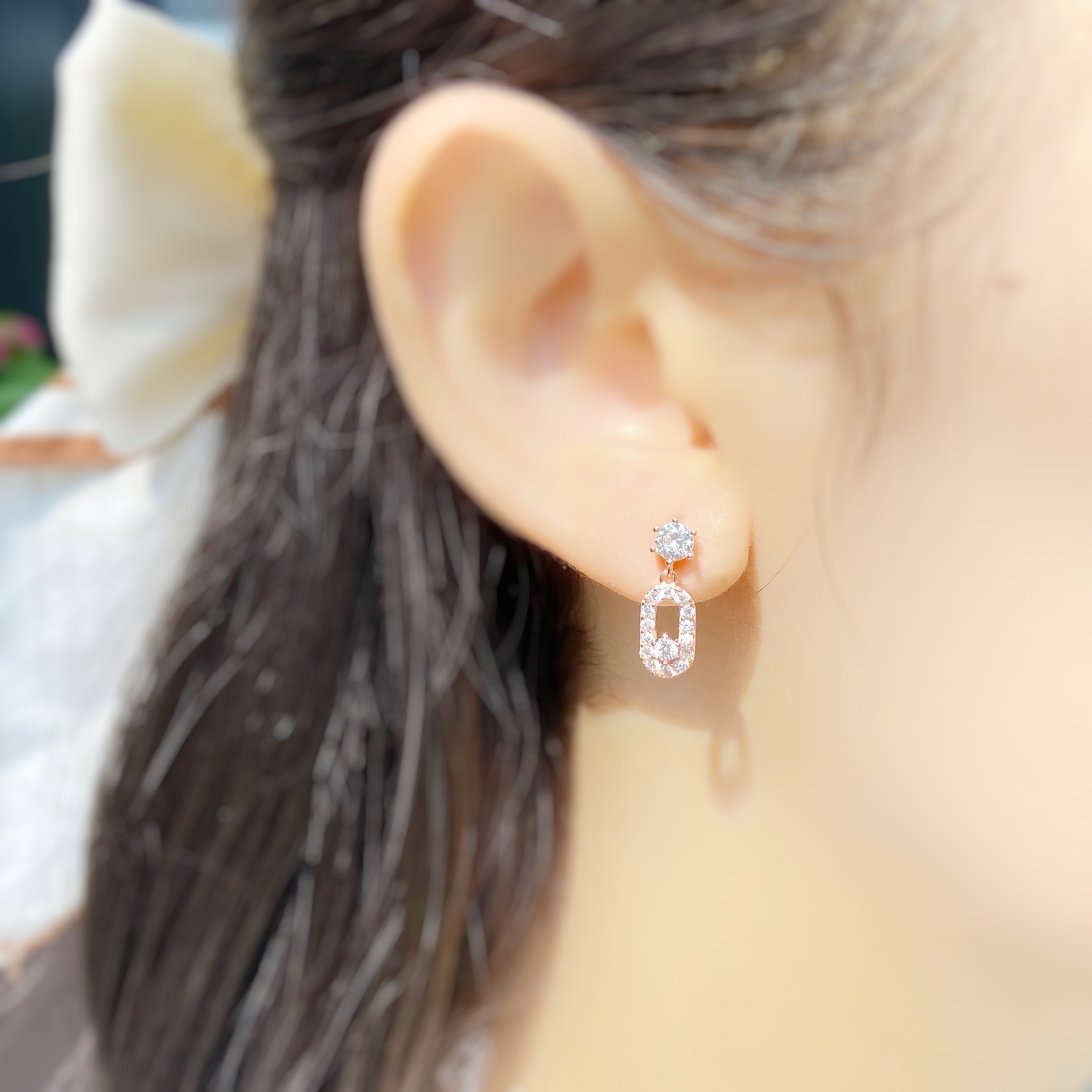 | 925 Silver・White Gold・Rose Gold | WishTube Earrings（Silver / Rose Gold） | EA0477 |