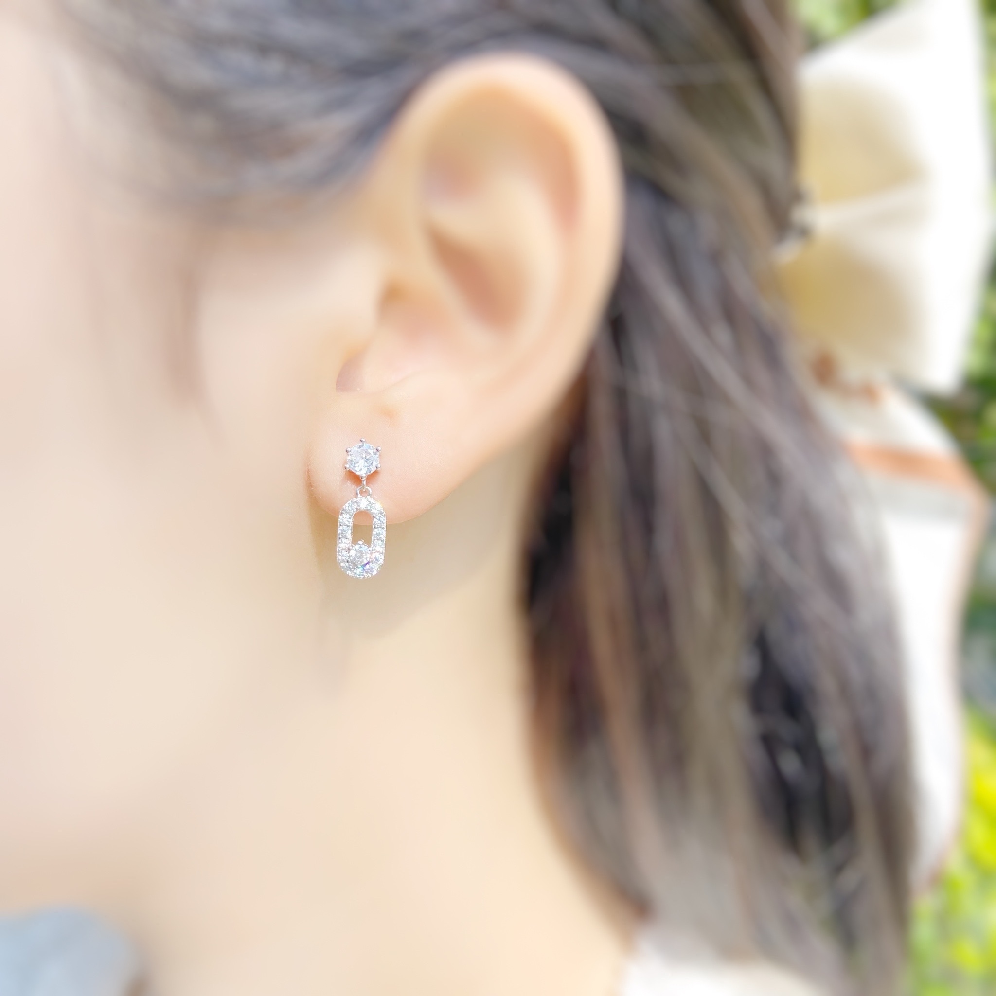 | 925 Silver・White Gold・Rose Gold | WishTube Earrings（Silver / Rose Gold） | EA0477 |
