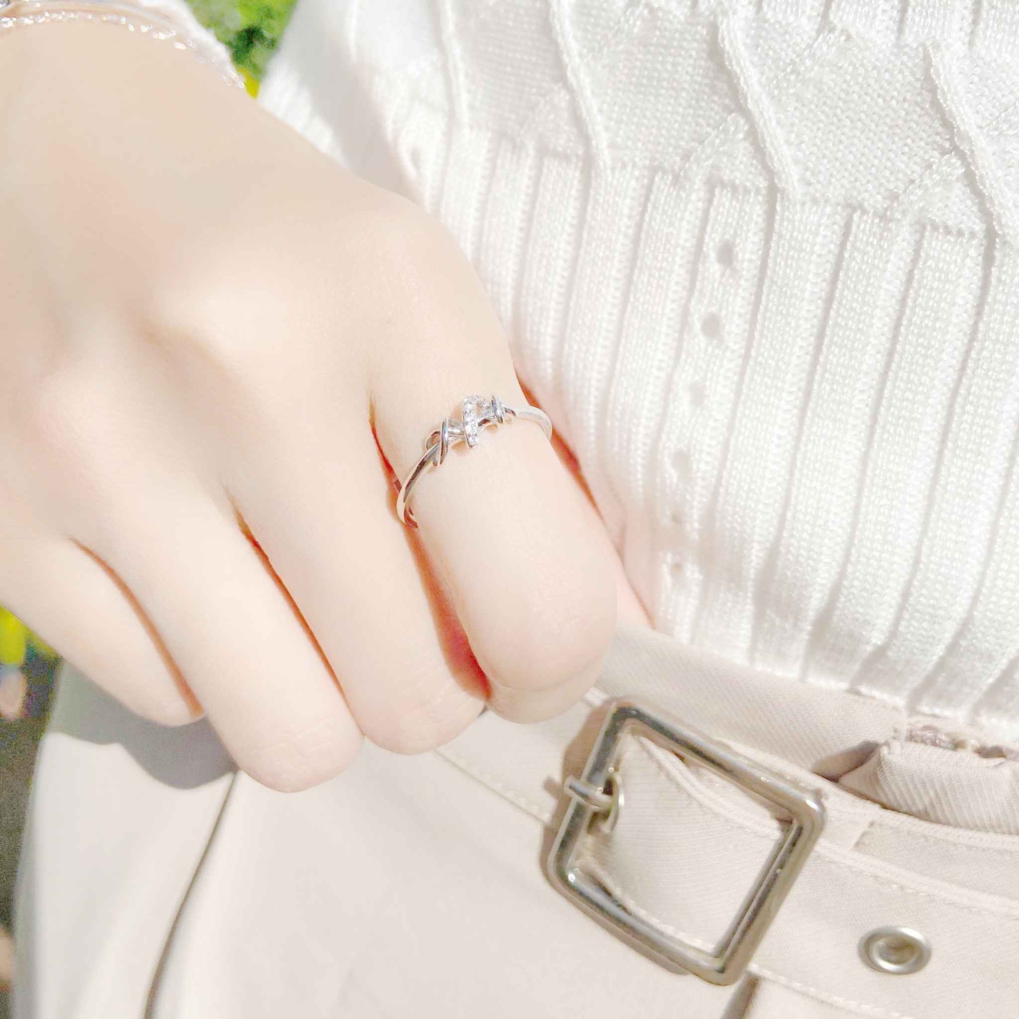 | 925 Silver・White Gold | Never Leave U Alone Ring | RI0368 |