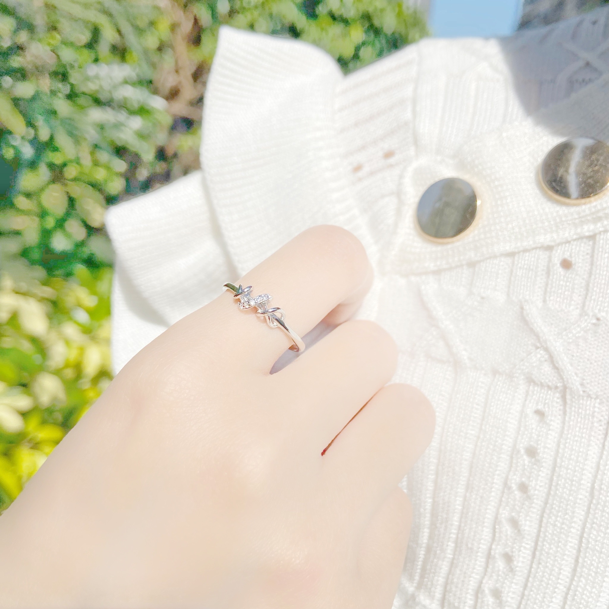 | 925 Silver・White Gold | Never Leave U Alone Ring | RI0368 |