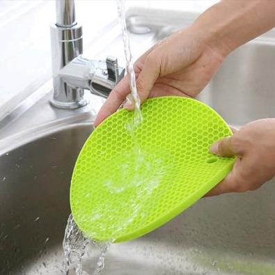 【Anti Slip Silicone Mat 22cm (Big)】Heat Resistance Multifunction Honeycomb Round Mat