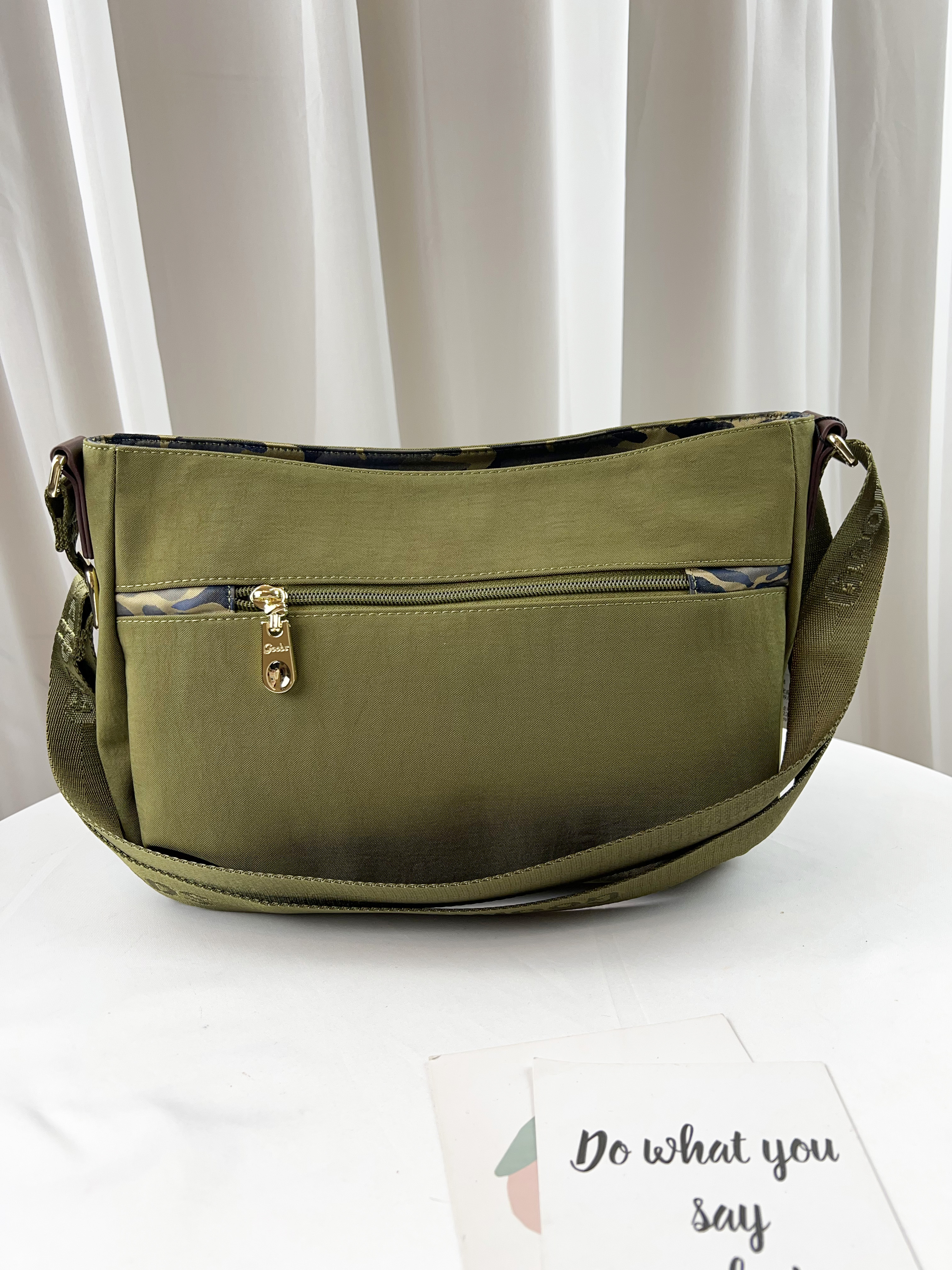 GOODS 檸檬綠迷彩 防潑水側背包  #2693