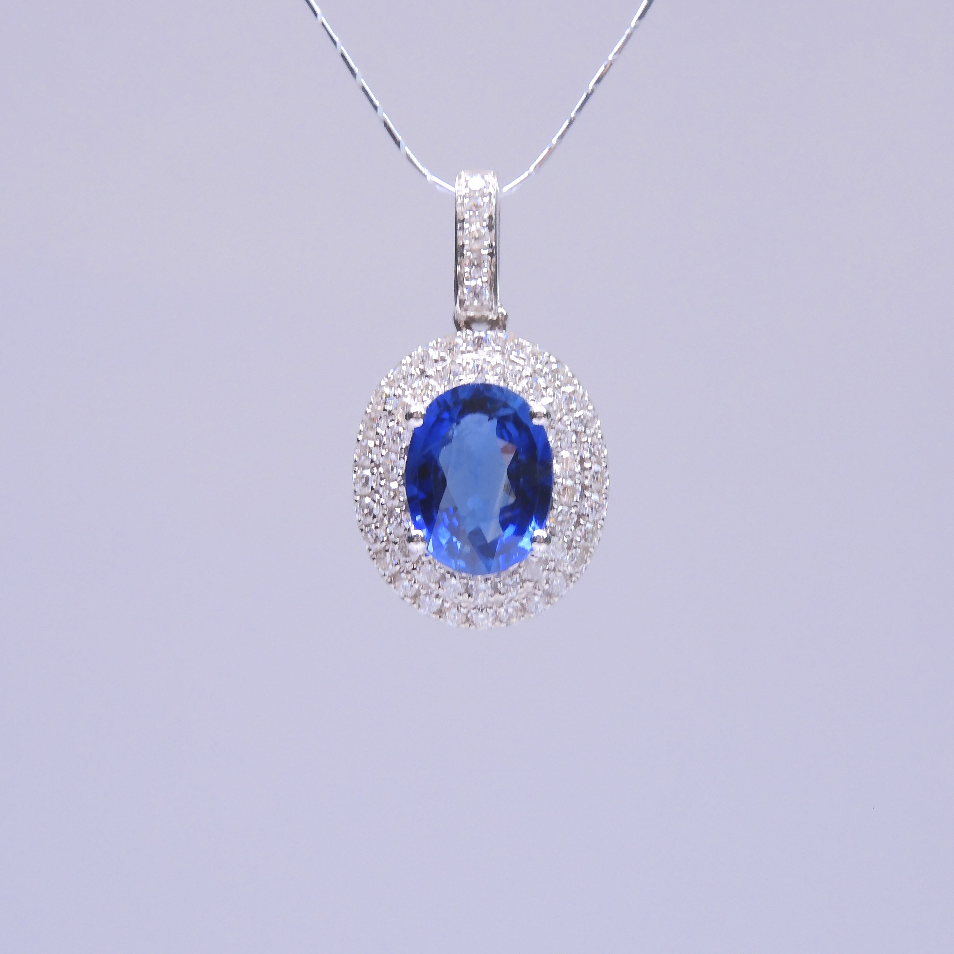 18K金 1.12ct藍寶石吊墜