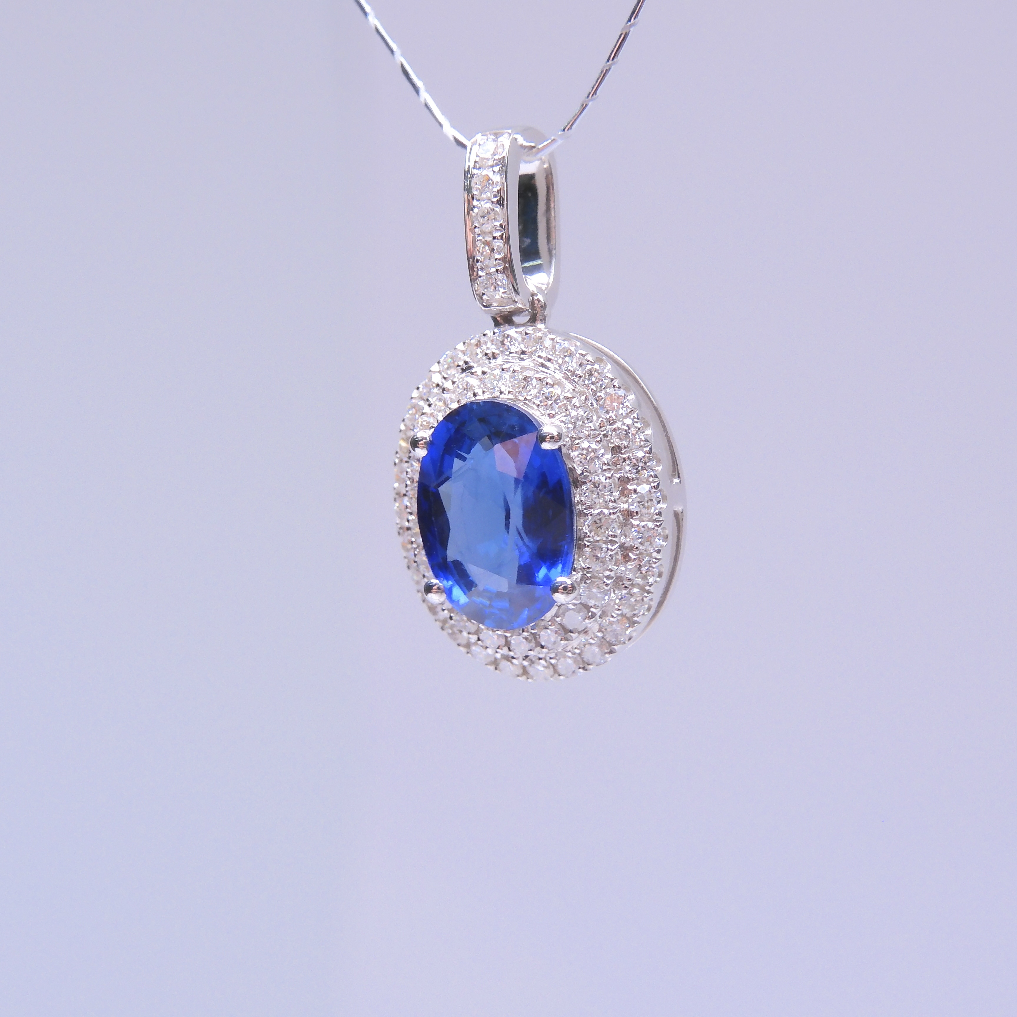 18K金 1.12ct藍寶石吊墜