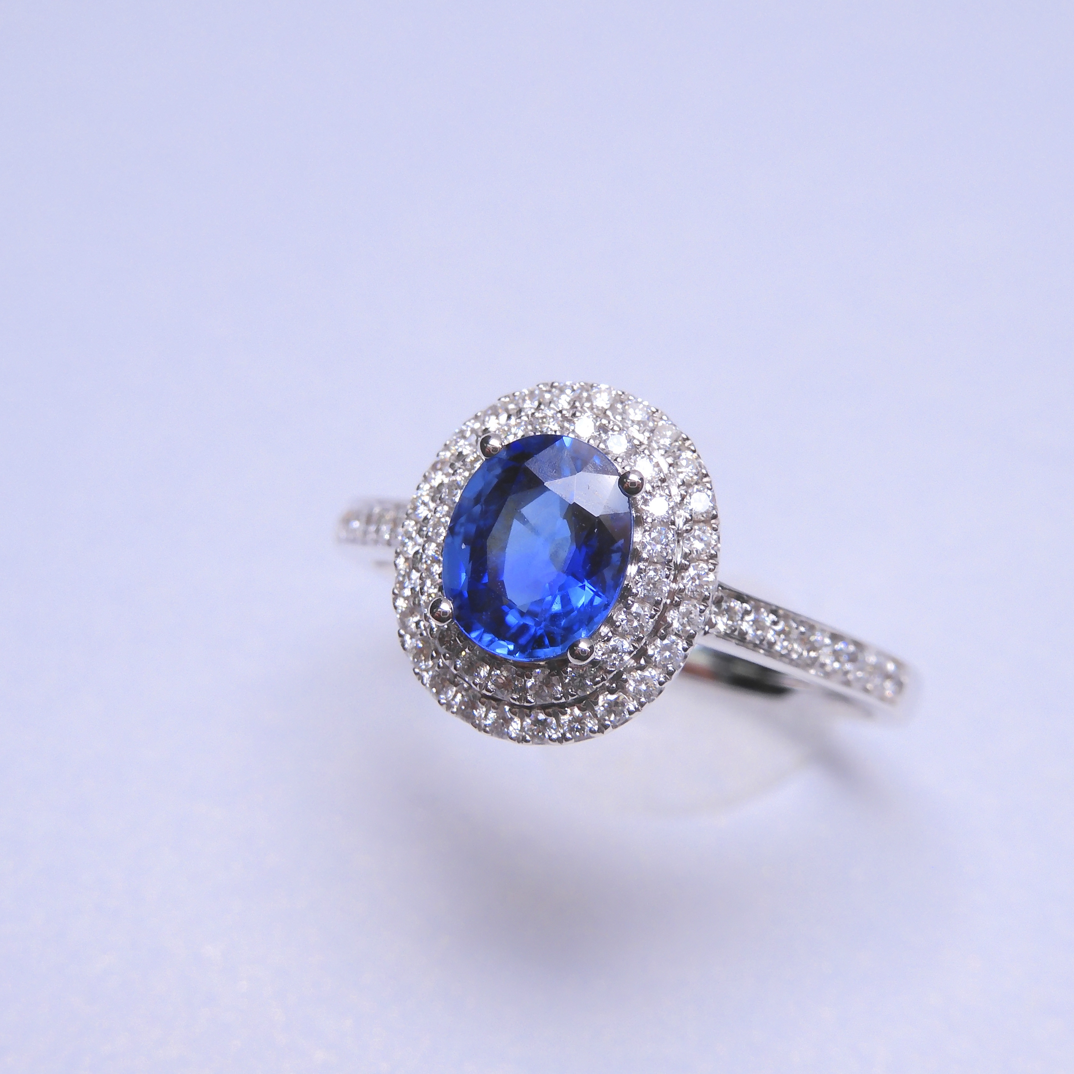 18K金 1.02ct 藍寶石戒指