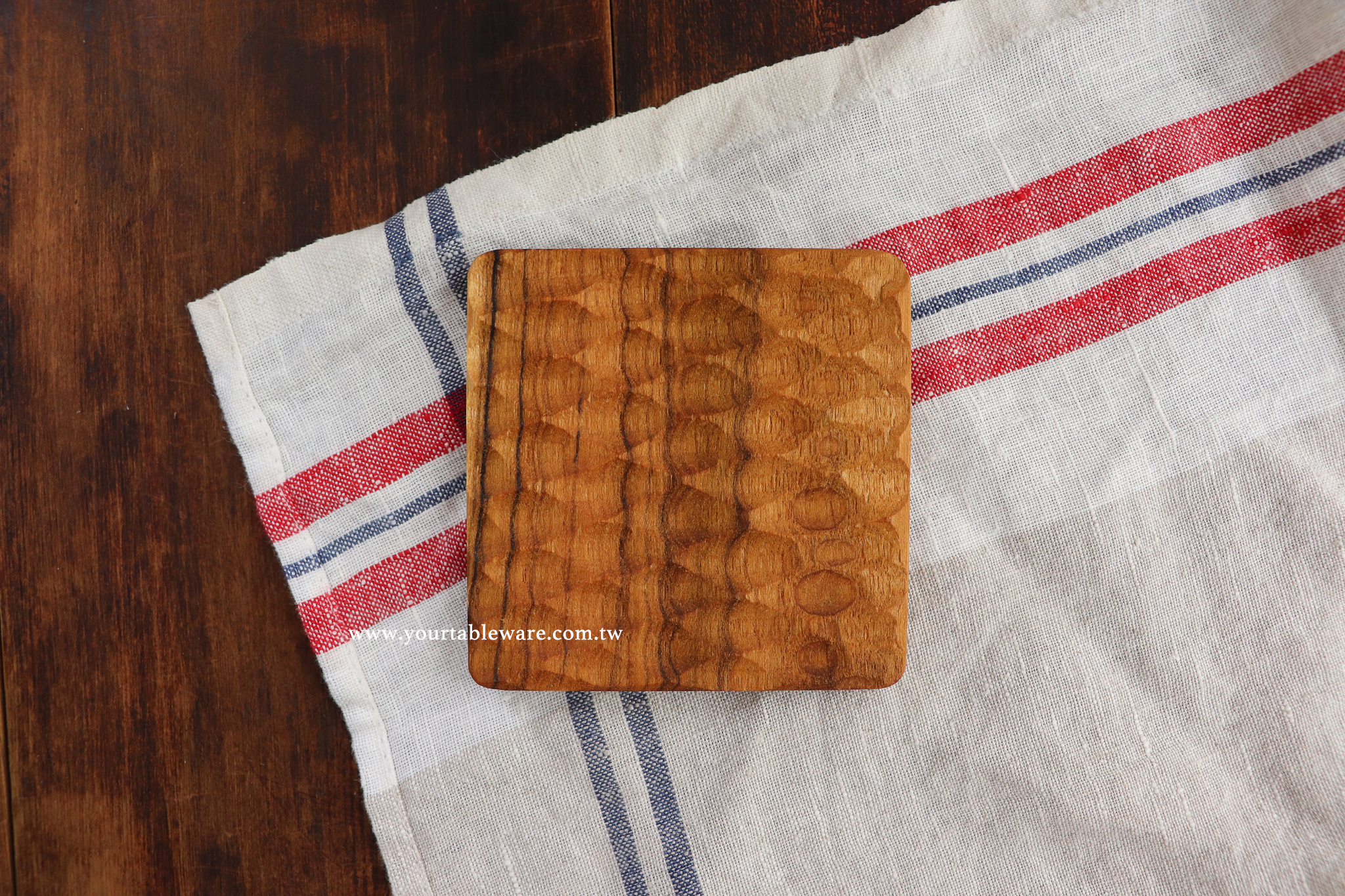 Co-Labo 柚木 鎚目方形杯墊