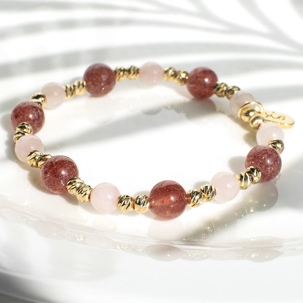 能量手鍊【華燈初上-3月】粉晶草莓晶手鍊