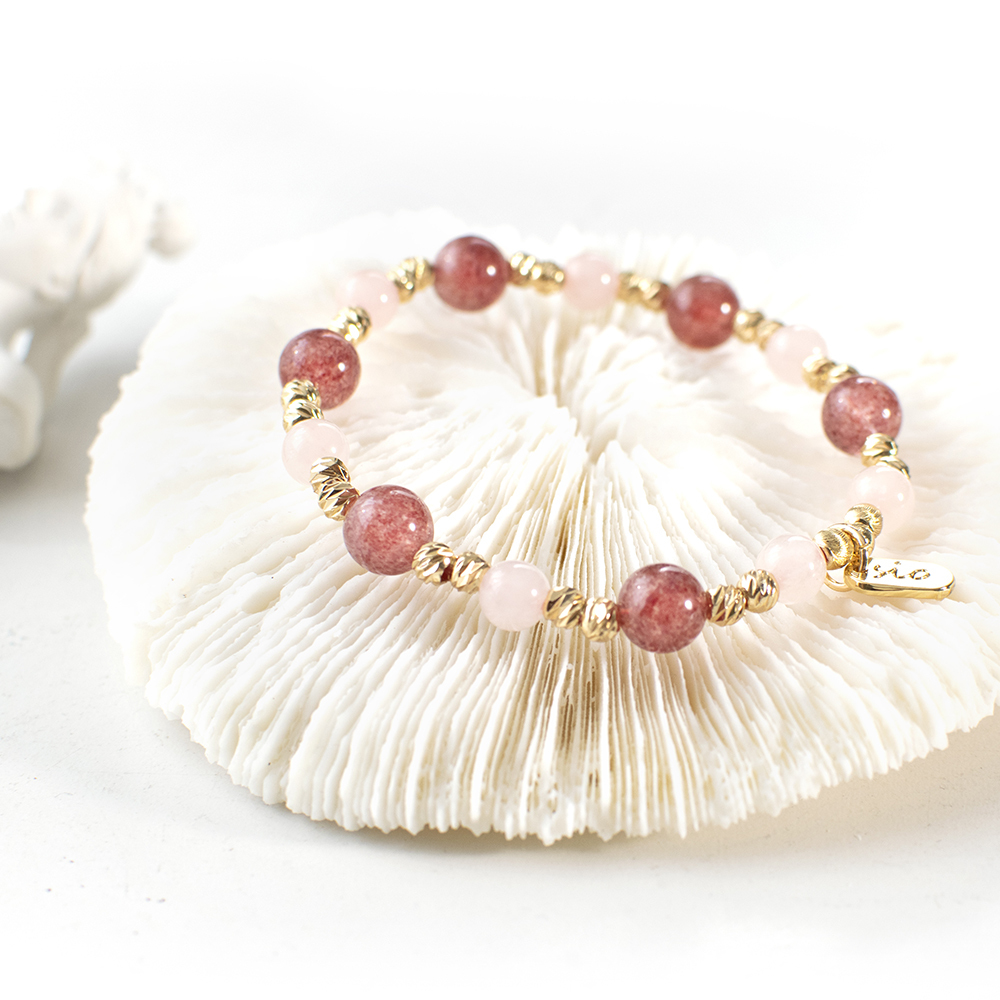 能量手鍊【華燈初上-3月】粉晶草莓晶手鍊