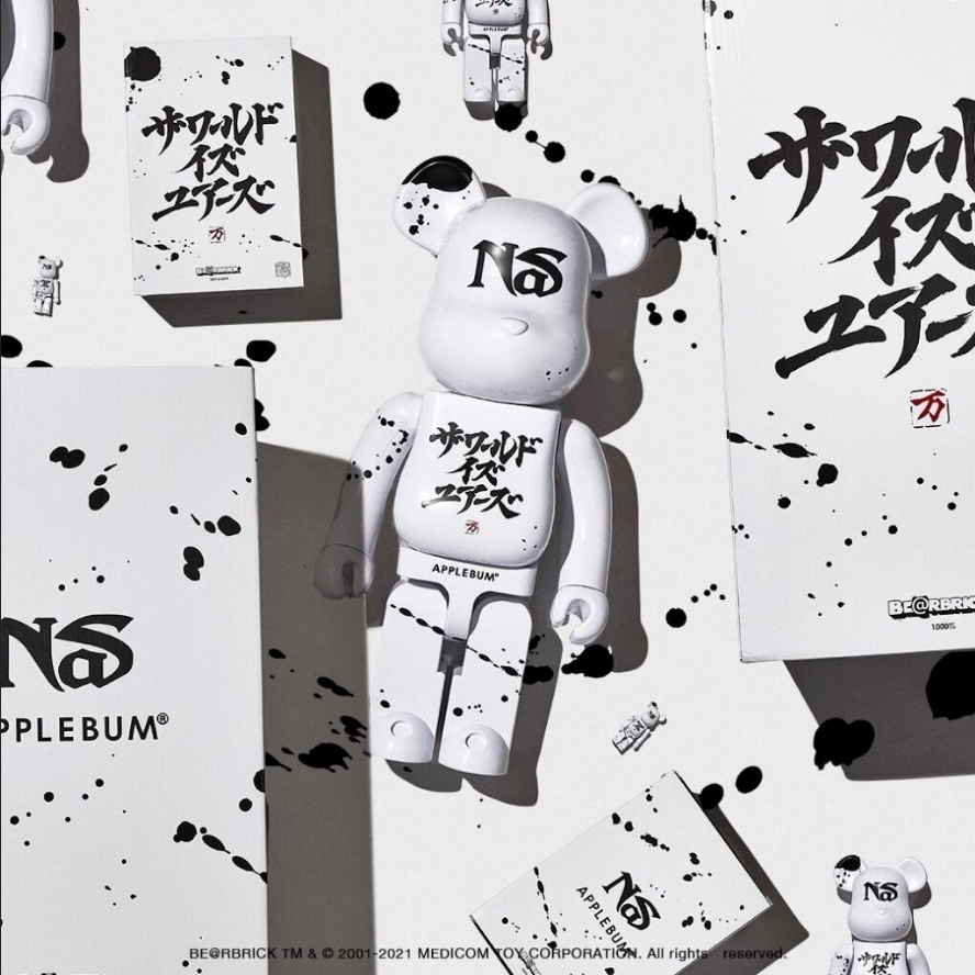 BEETLE BE@RBRICK NAS APPLEBUM WHITE 日本潮牌NS 100% 400%