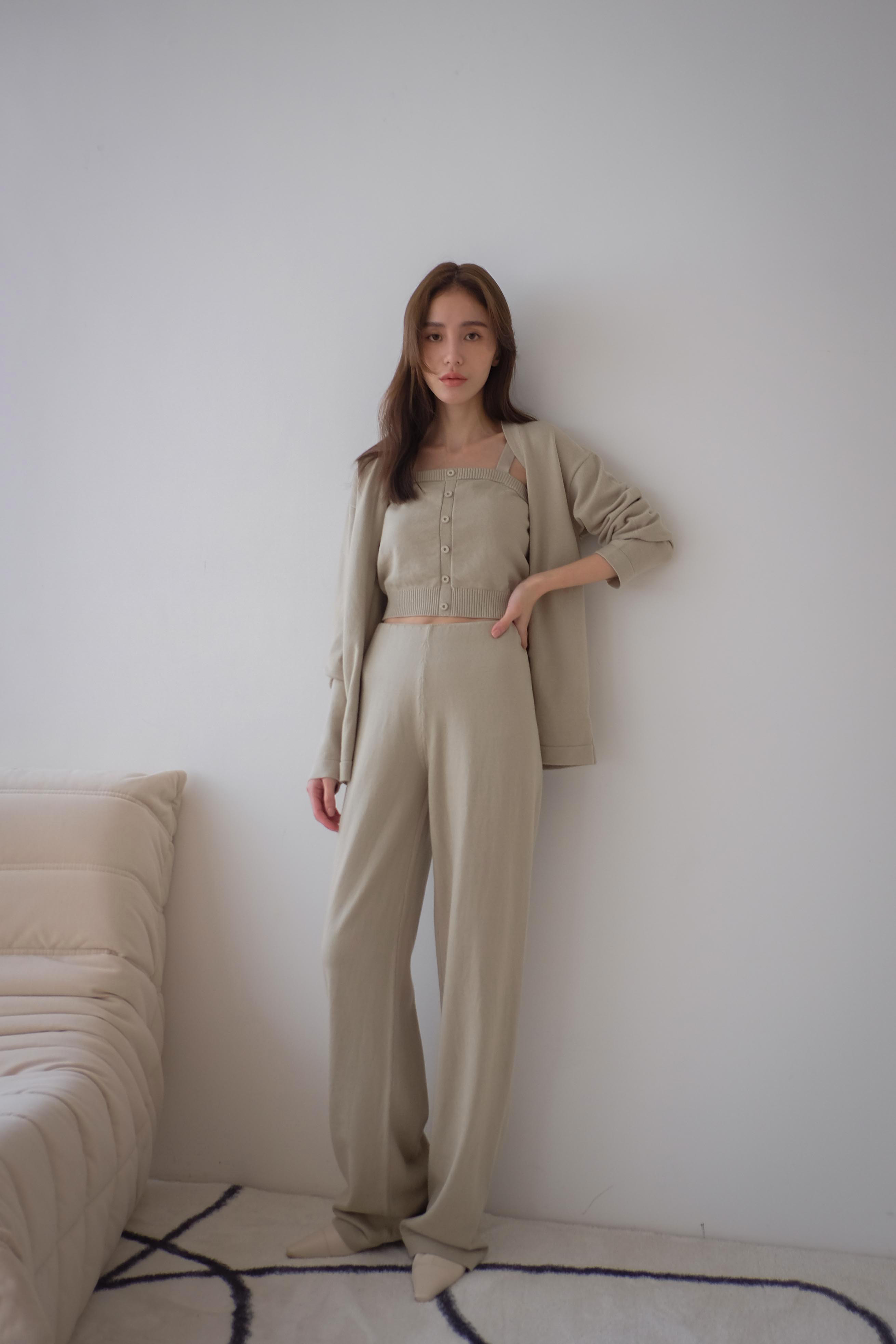 肩帶背心3件式套褲(現貨)