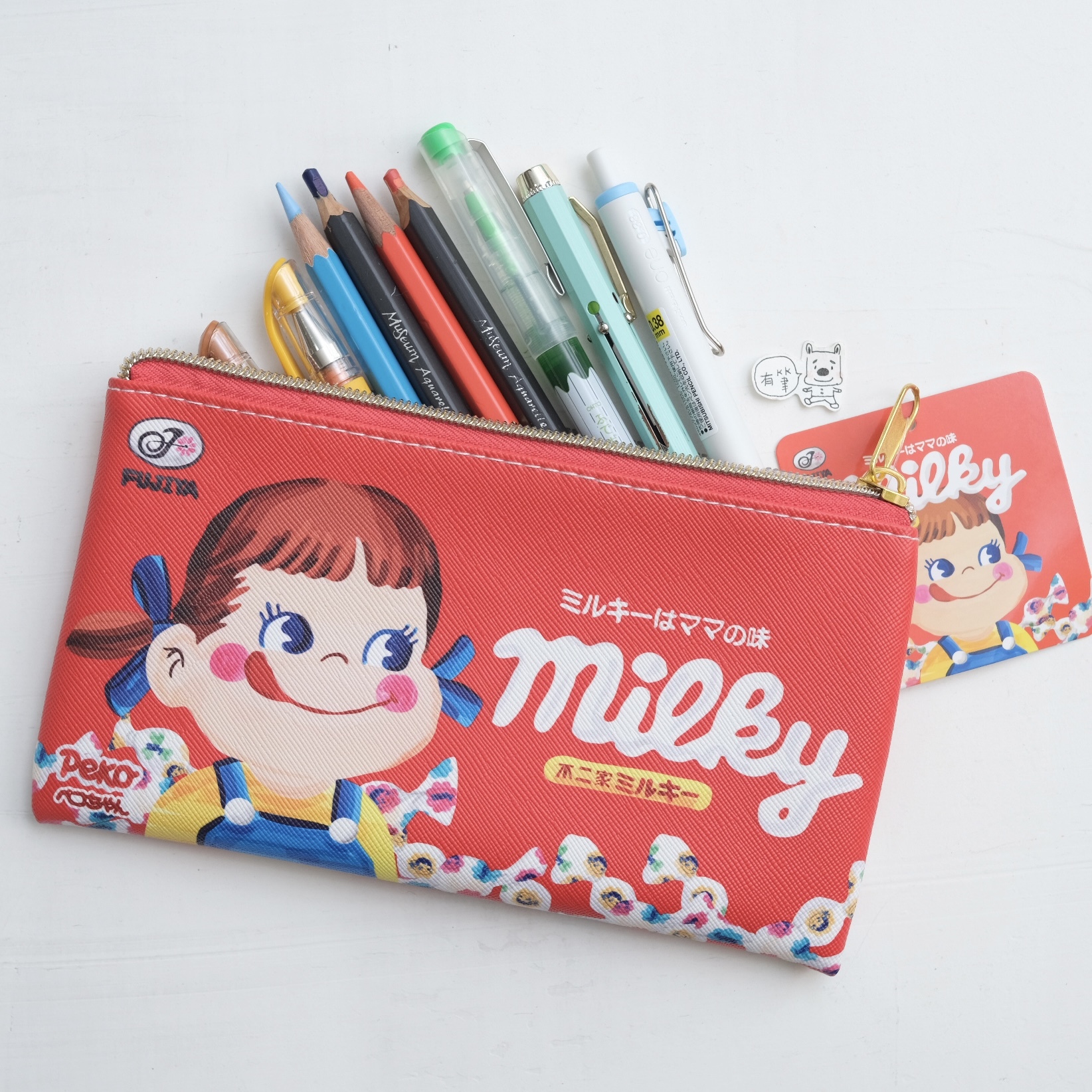 不二家 Peko拉鍊式筆袋 收納袋 / Fujiya 牛奶妹
