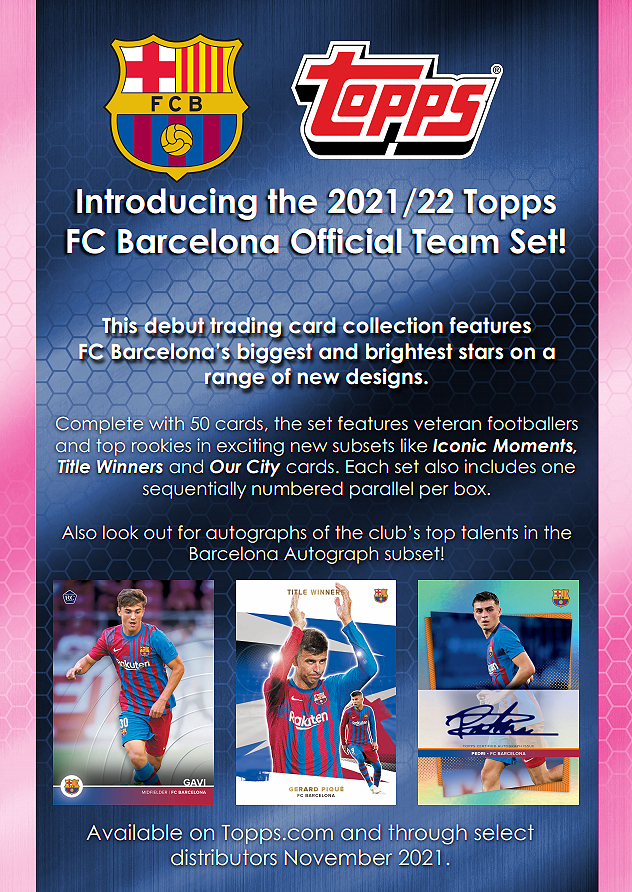 Soccer 2021-22 Topps FC Barcelona Official Team Set 巴薩隆