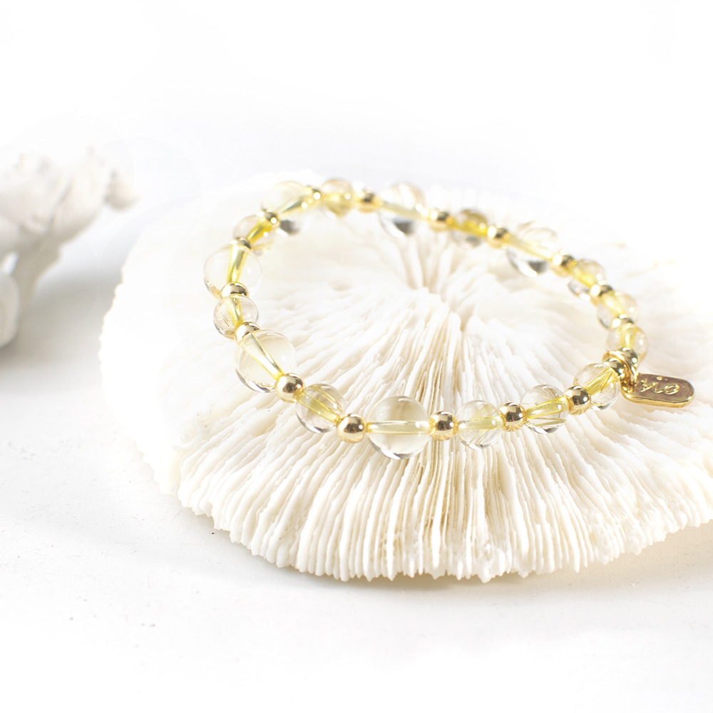 能量手鍊【麥穗-亮金款】黃水晶金髮晶手鍊