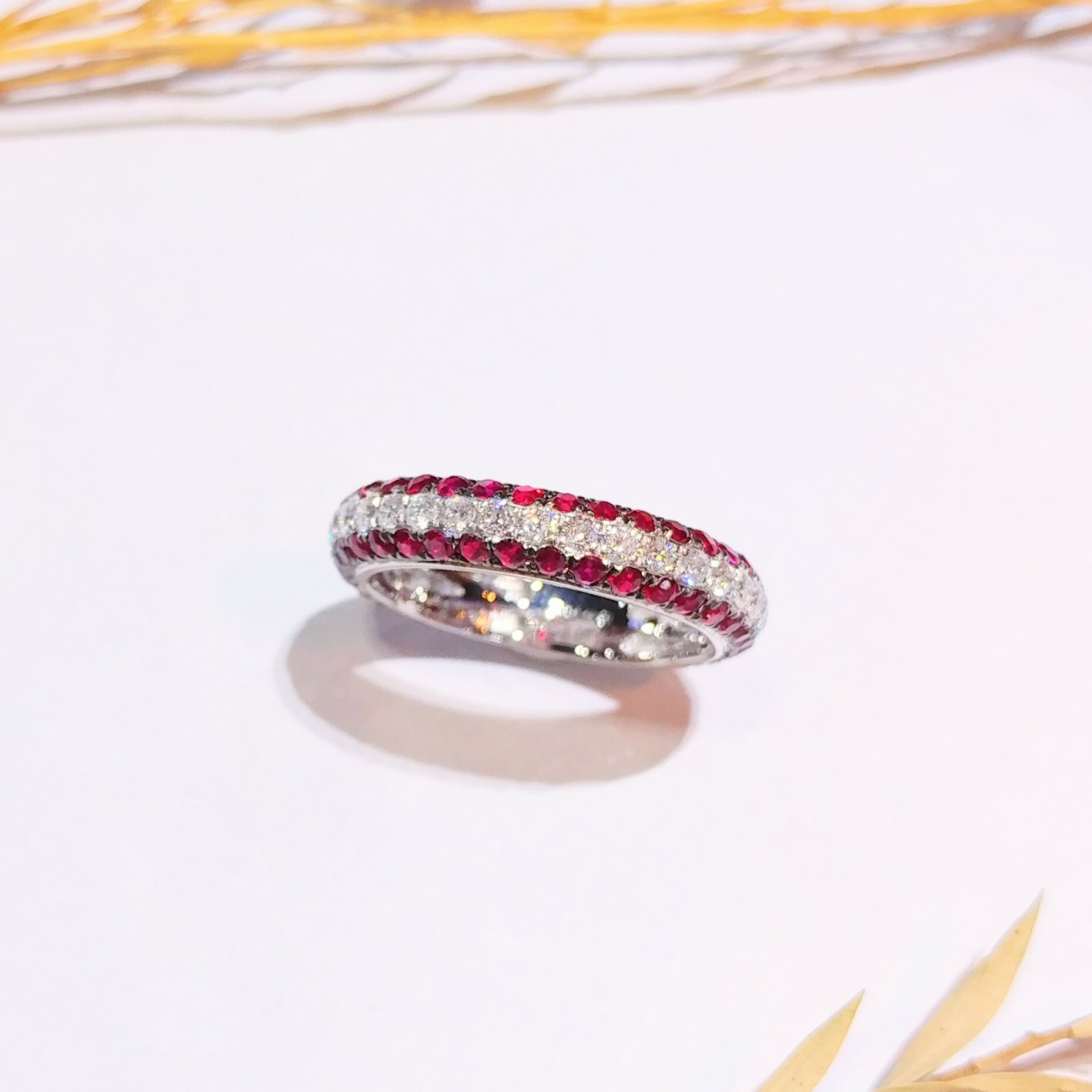18K Gold 1.08ct Ruby and Diamond Ring