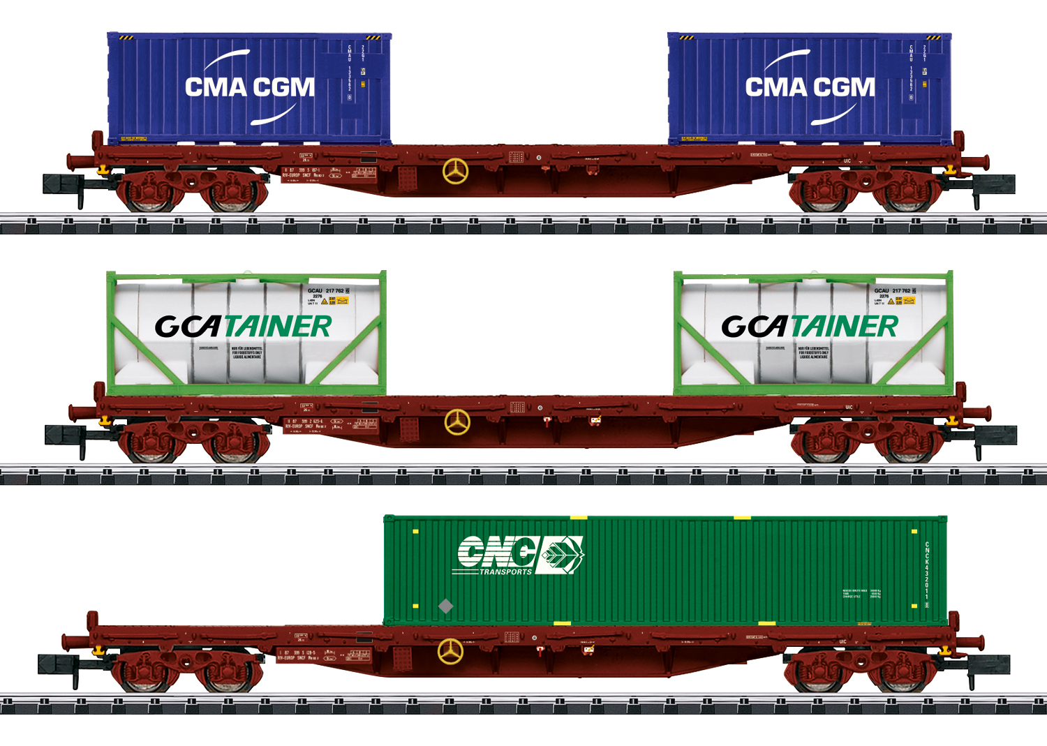 Trix 15072 N Scale Type Rs Container Flat Car Set