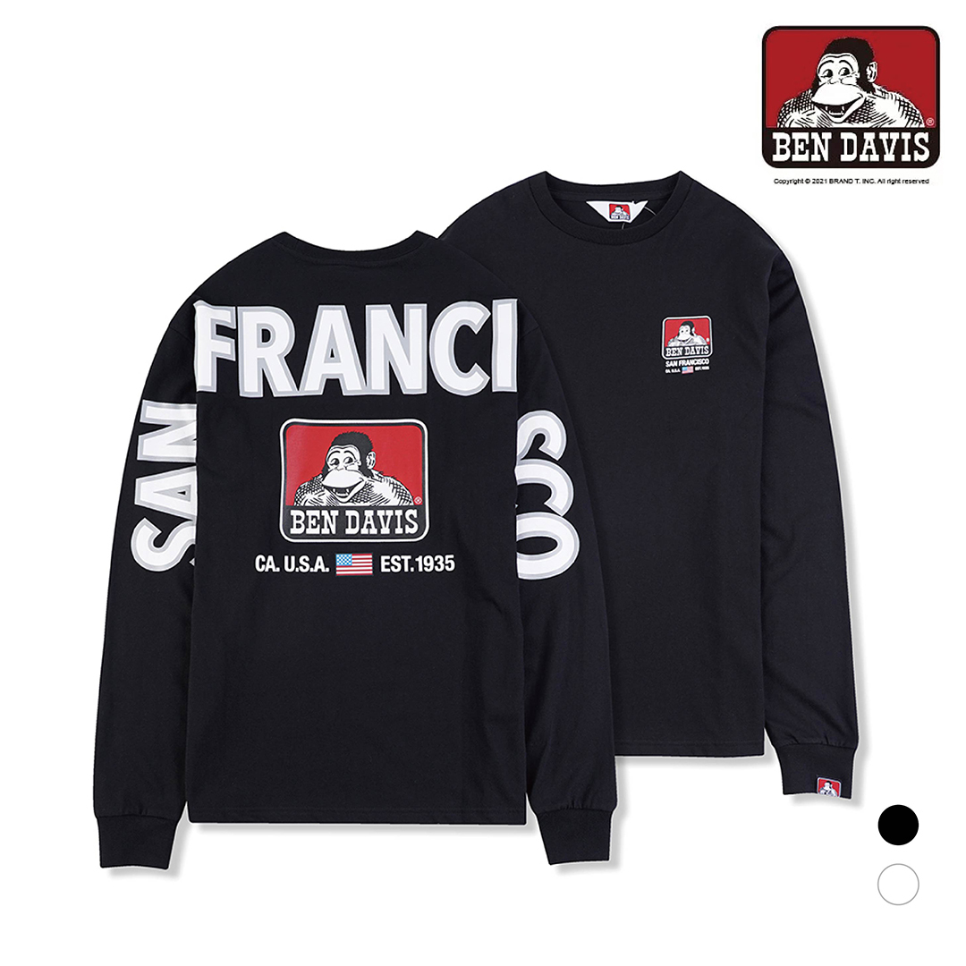 【 BEN DAVIS | 手袖字體猿人薄長TEE - 2色 】