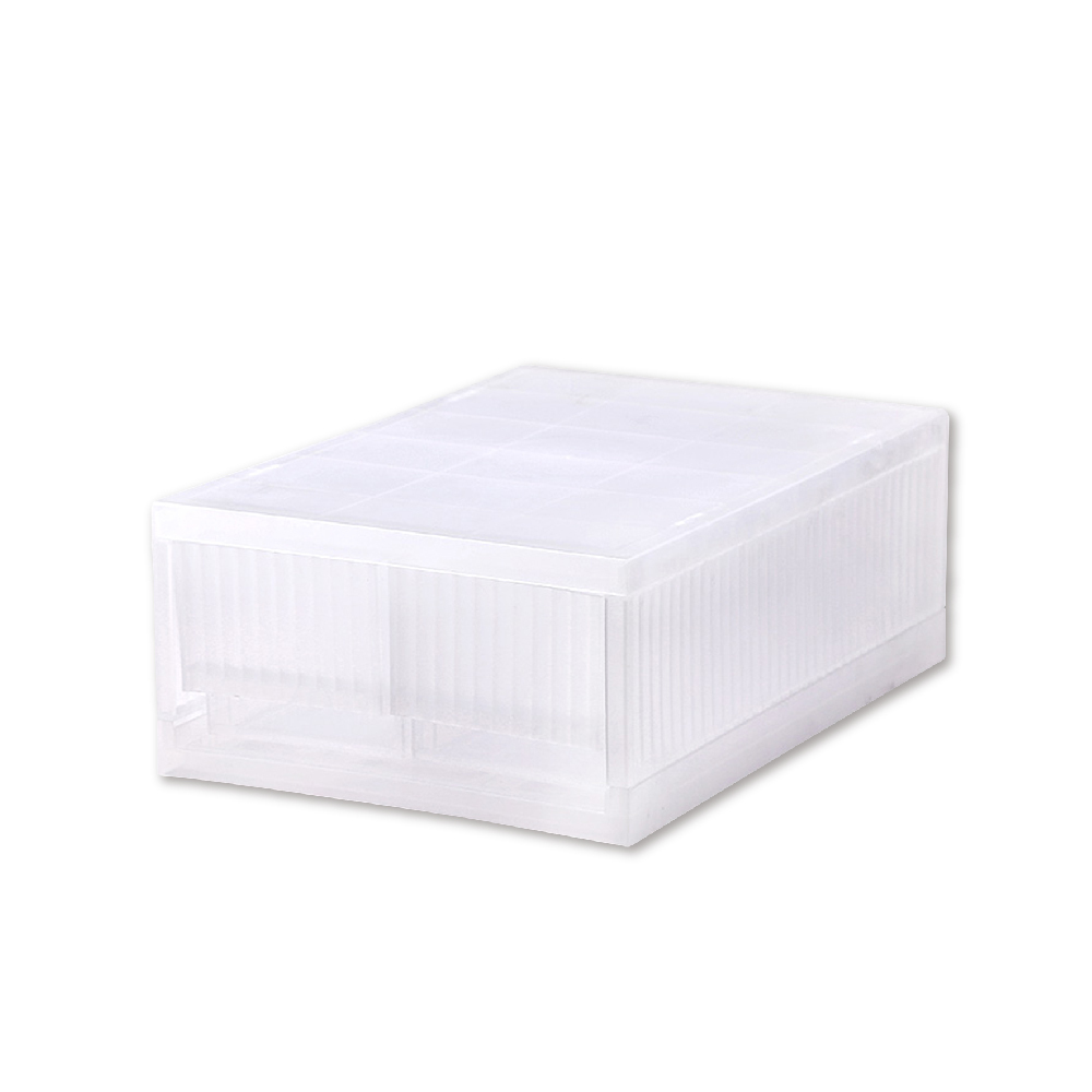 【元氣熊 GENKIBEAR】透明條紋系統收納盒- 雙格-7106-26(矮)