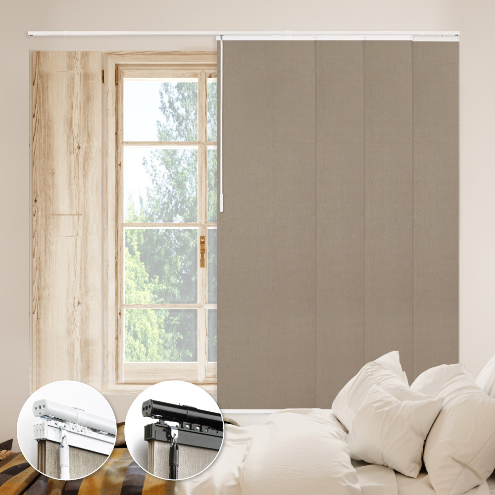 摩卡時光│半遮光│40x4片│伸縮片簾隔間簾│遮蔽寬度85-145cm│遮蔽高度180cm