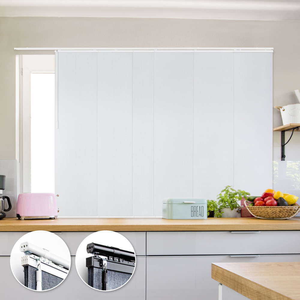 晨霧銀雪│半遮光│40x4片│伸縮片簾隔間簾│遮蔽寬度85-145cm│遮蔽高度180cm