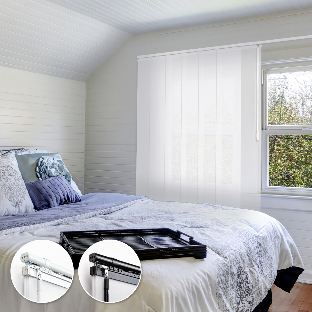 淨白柔雪│透光│40x4片│伸縮片簾隔間簾│遮蔽寬度85-145cm│遮蔽高度180cm