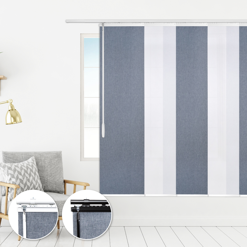 柔雪丹寧│雙色調光│40x4片│伸縮片簾隔間簾│遮蔽寬度85-145cm│遮蔽高度180cm