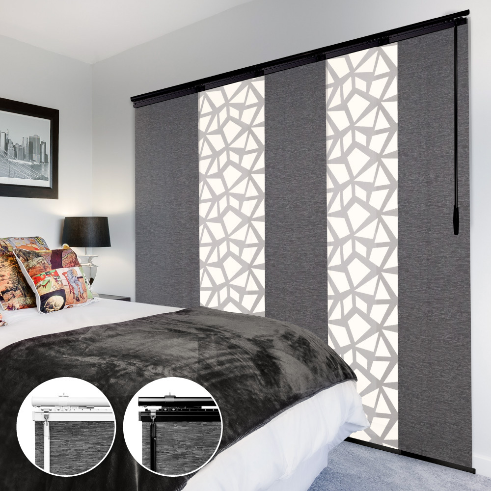 暮夜冰河│雙色調光│40x4片│伸縮片簾隔間簾│遮蔽寬度85-145cm│遮蔽高度180cm