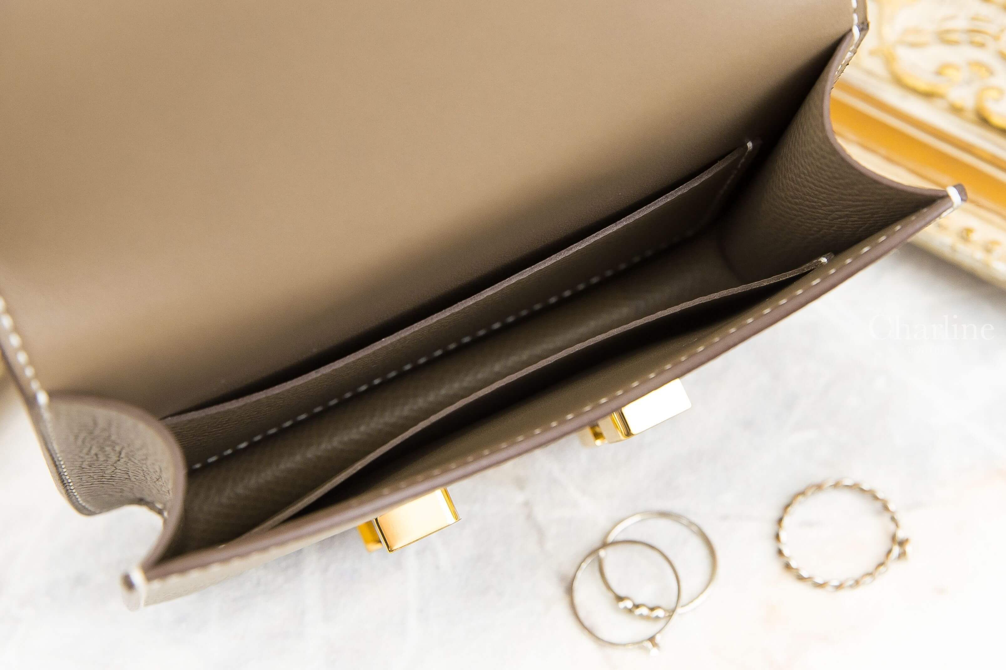 Hermès Constance Slim Wallet 18 Etoupe Epsom Z刻大象灰金釦短夾-Charline Boutique 精品代購