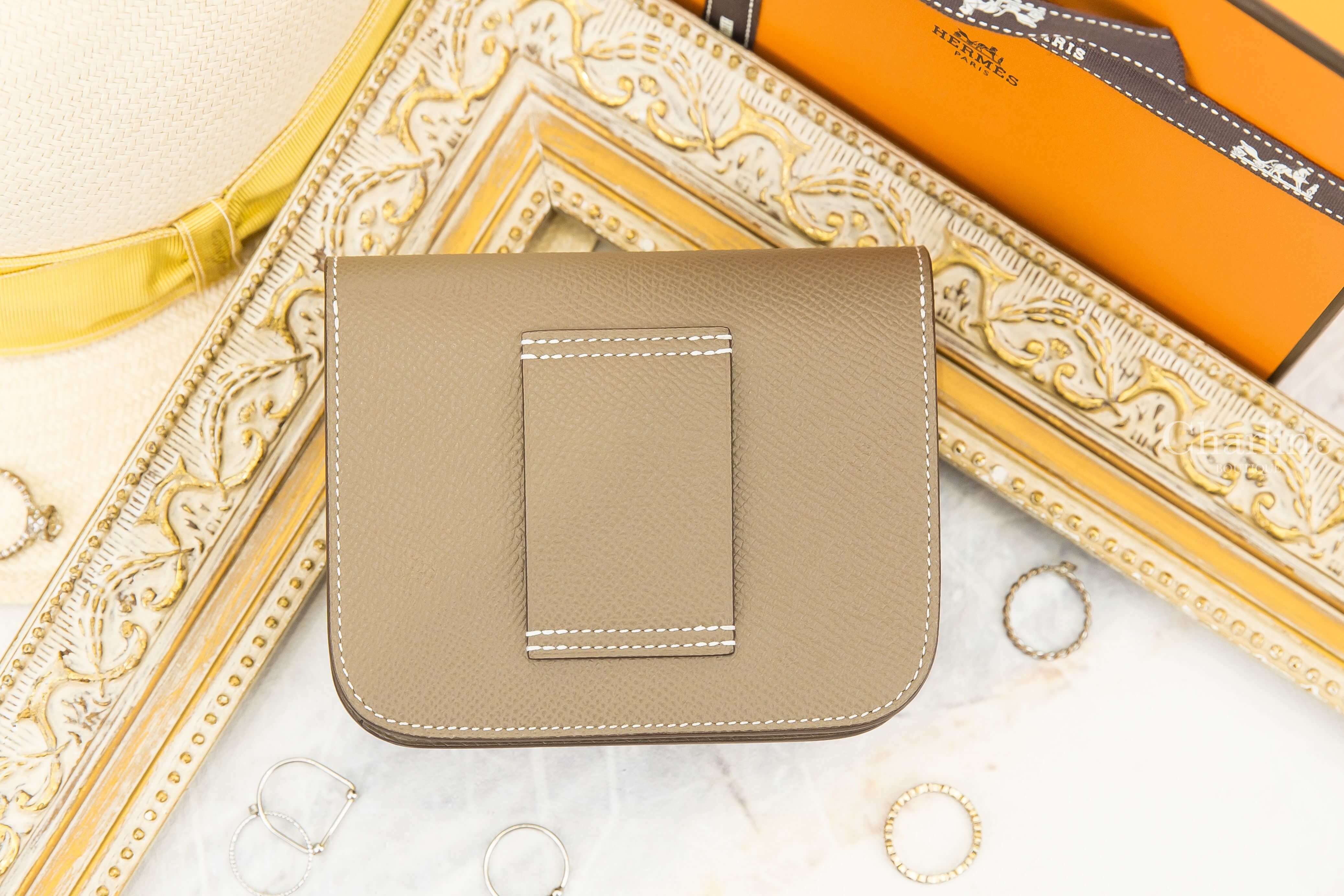 Hermès Constance Slim Wallet 18 Etoupe Epsom Z刻大象灰金釦短夾-Charline Boutique 精品代購