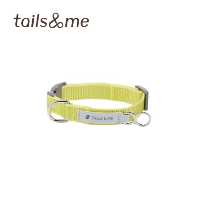 Tails & Me 尼龍頸圈 - 檸黃卡其 XS  ( 寬1.2cm / 頸圍18-24cm )