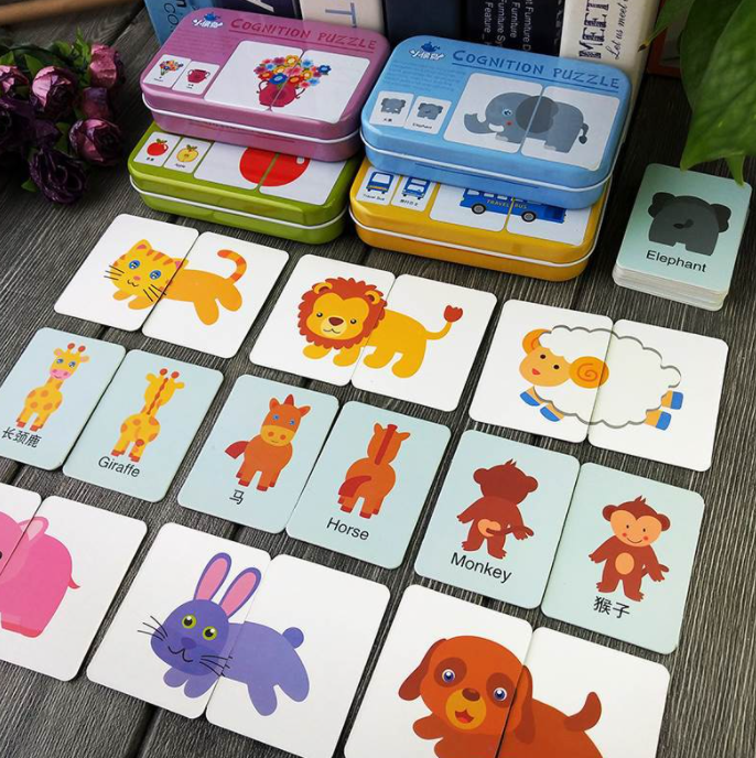 Cognition Puzzle （Transportation, Daily Objects, Animals, Fruits)紫青蓝黄