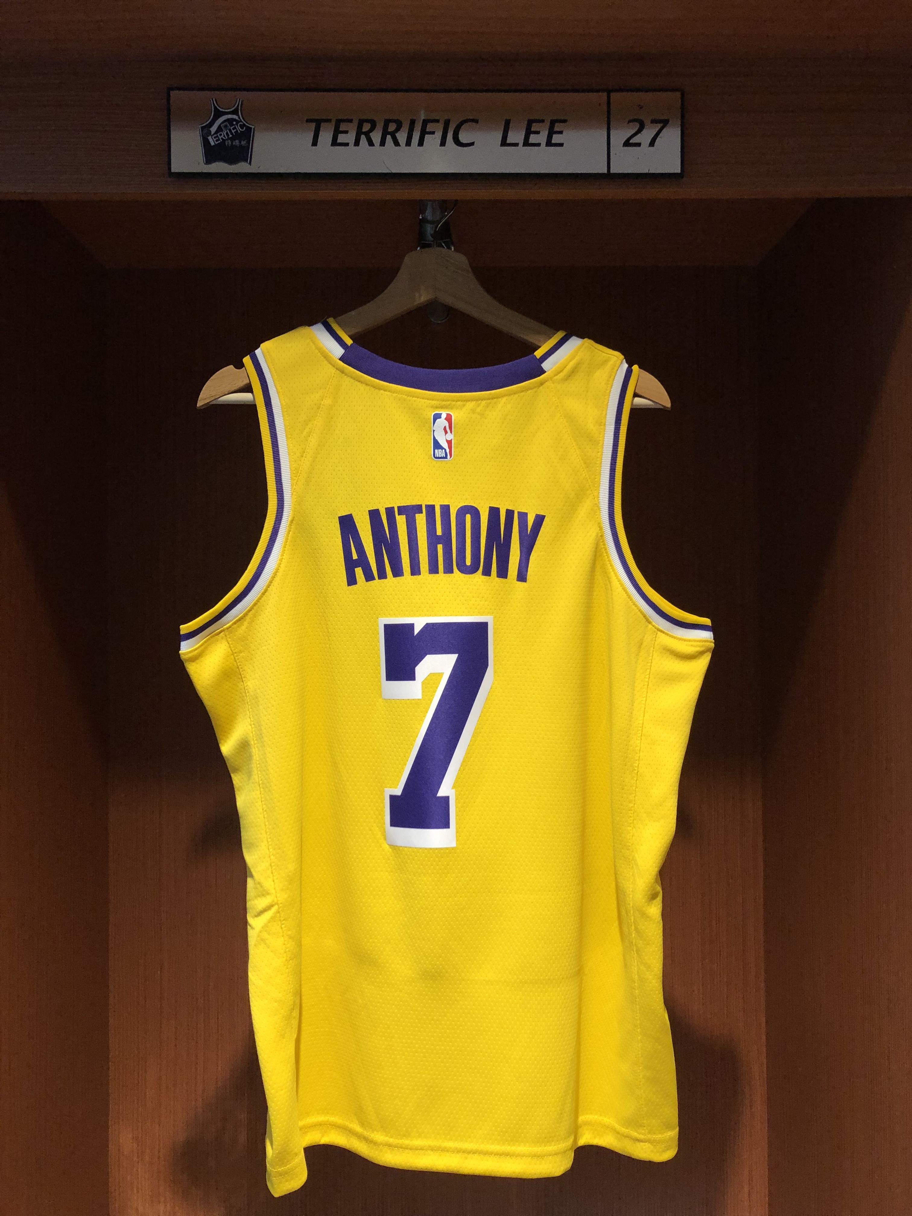 NBA球衣 Carmelo Anthony 洛杉磯湖人黃 Icon Nike Swingman 球迷版 熱轉印 全新