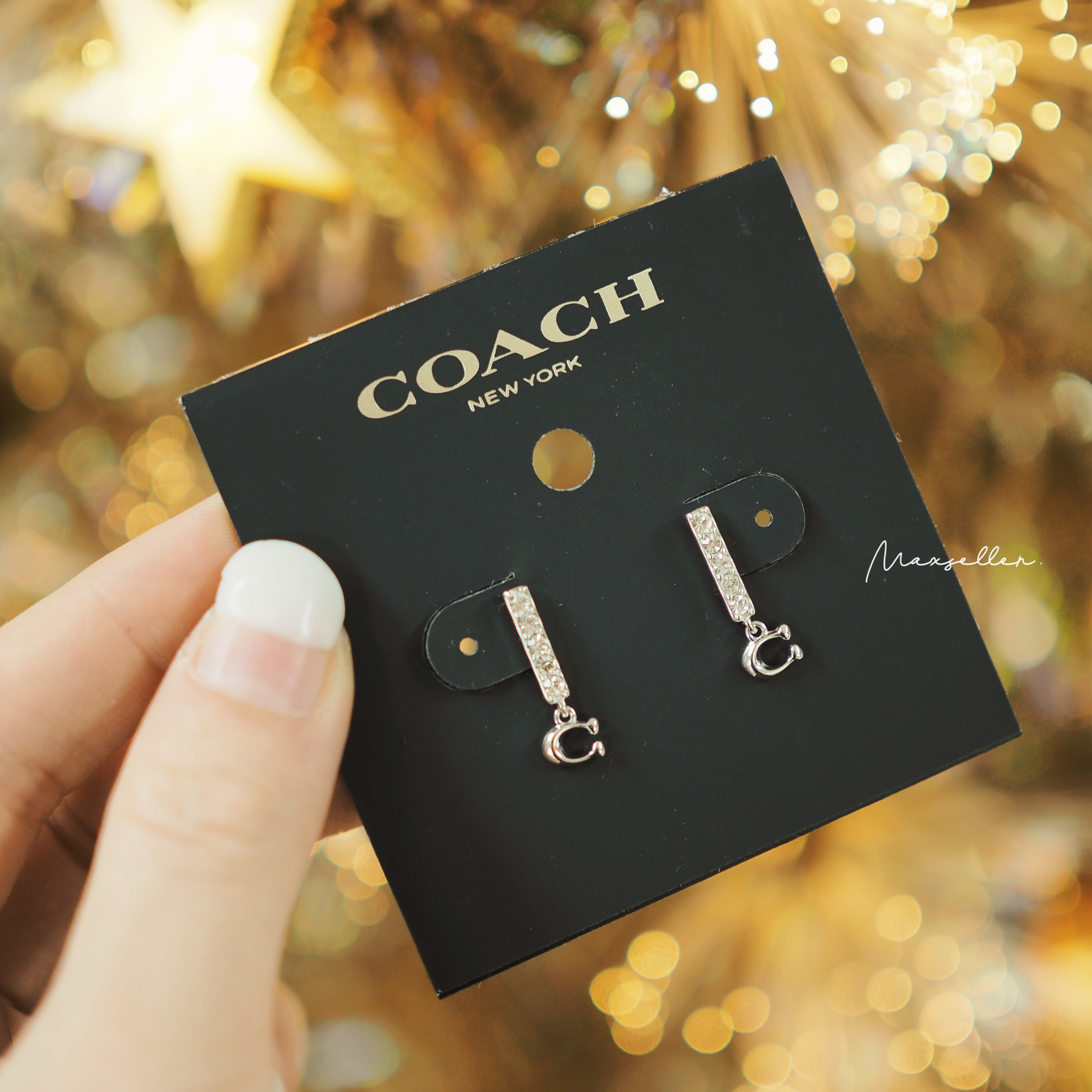現貨｜COACH Silver Logo Earrings