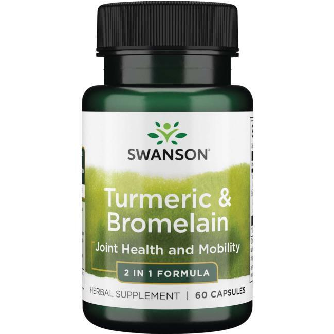 【 Swanson 】鳳梨酵素 & 薑黃素 Turmeric & Bromelain 60顆