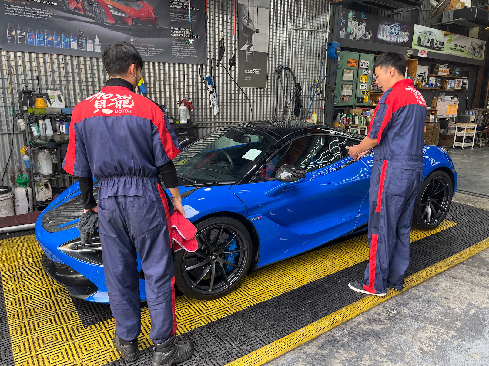 賀龍汽車維修 Ho Lung Motor blue mclaren 720S super nano hong kong 香港 粉嶺 洗車