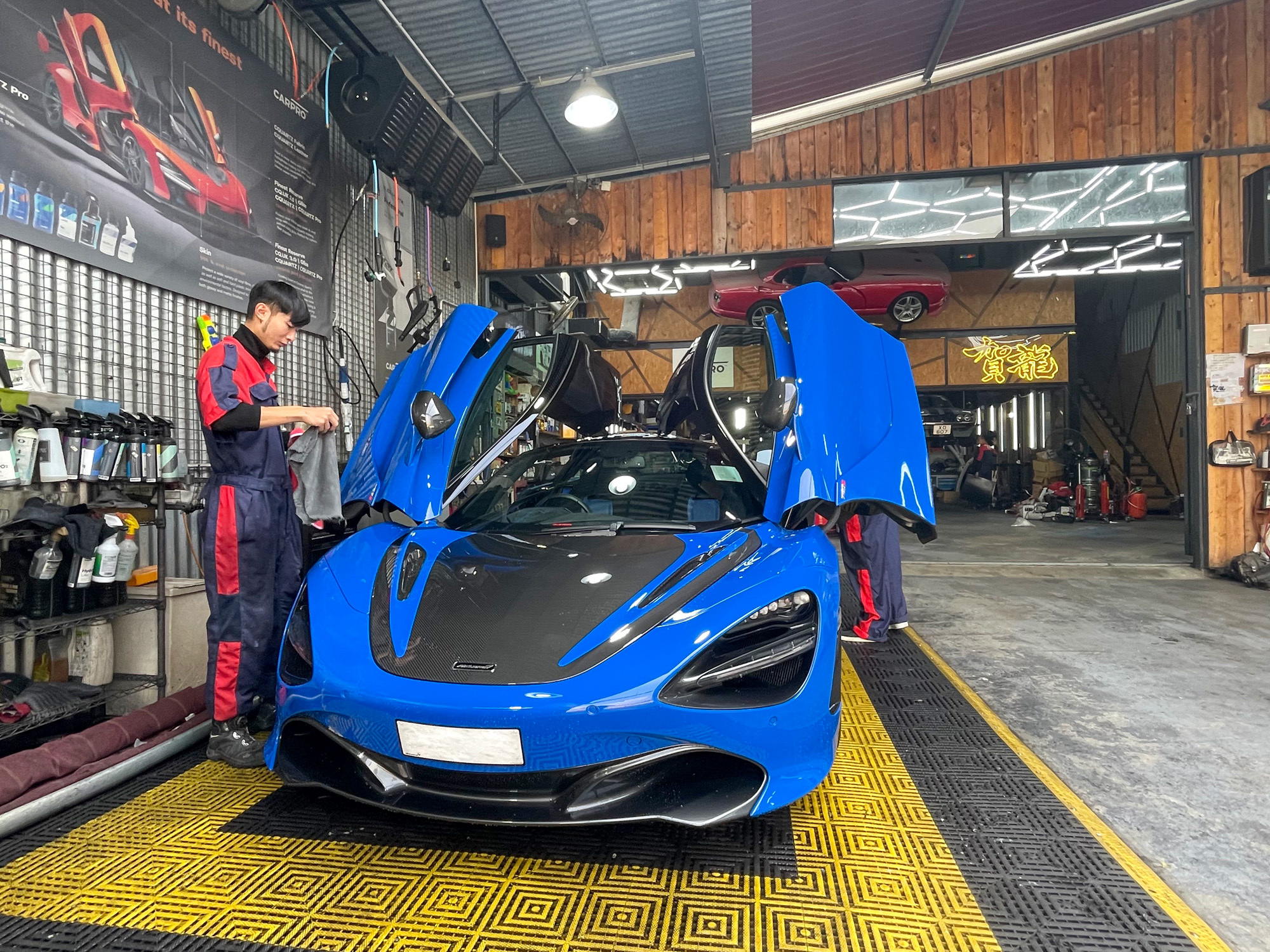 賀龍汽車維修 Ho Lung Motor blue mclaren 720S super nano hong kong 香港 粉嶺