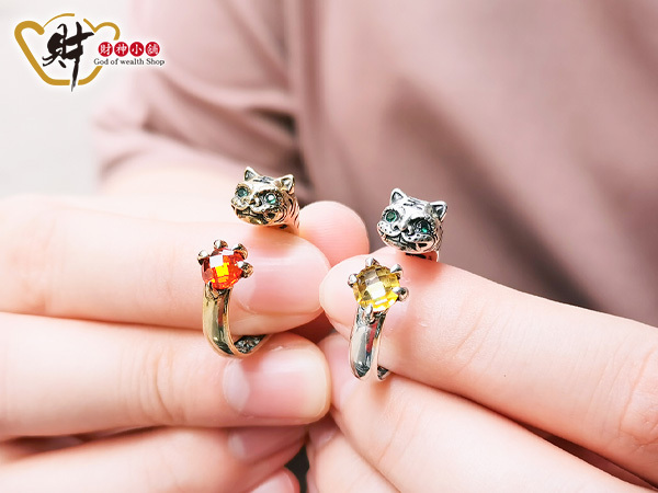 【財神小舖】虎爺抱鑽戒指(活戒圍)-兩款可選(含開光)