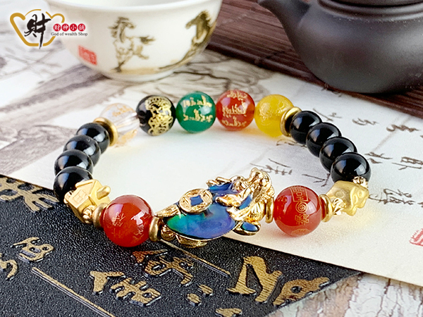 【財神小舖】有車又有房-五姓財神龍龜手鍊(變色款)(含開光)