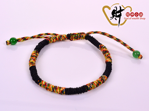 【財神小舖】手工五色線手鍊 (旺財黑)(含開光)