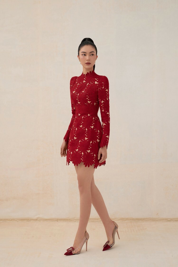 水溶蕾絲收腰洋裝(長/短)