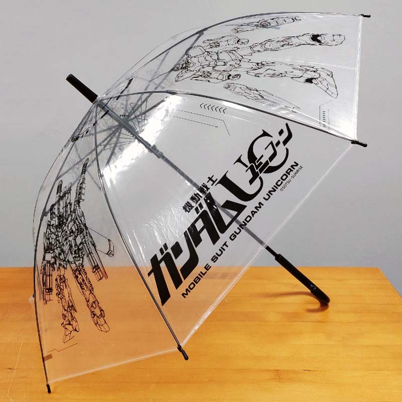 客製GUNDAM UC的POE透明直骨傘,代理商活動商品,網版印刷