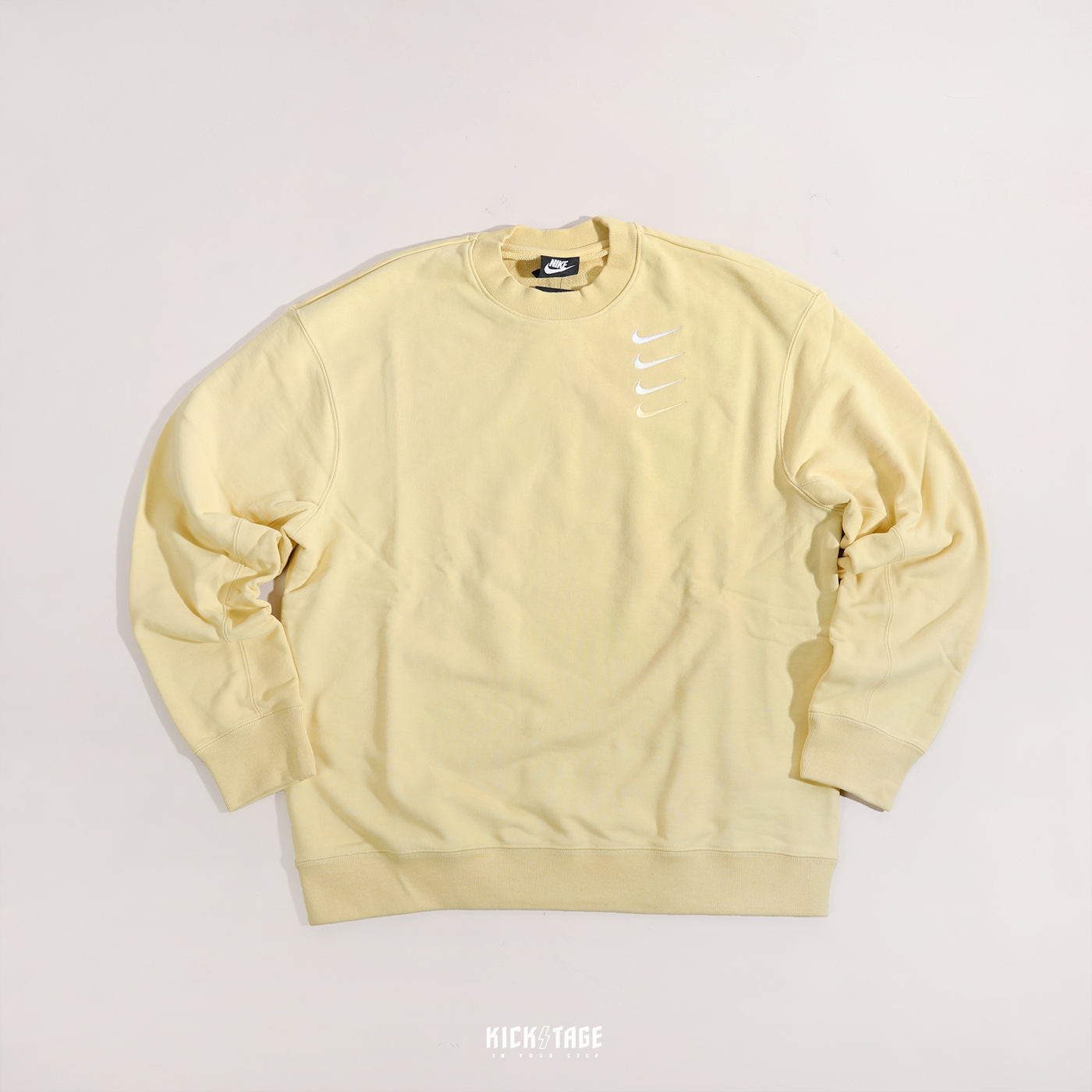 *特價商品售出不退換*男女款 NIKE NSW CREW 檸檬黃 深藍色 水藍色 灰綠色 奶茶棕 四勾 刺繡 毛巾底 衛衣 大學T【DB9408】25SALE