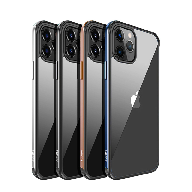 三料合一鋁合金金屬邊框iphone 12 13 Pro Max 透明背蓋 金屬框耐衝擊保護套保護殼