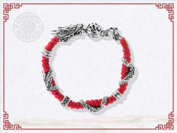五行飛龍手鍊-紅