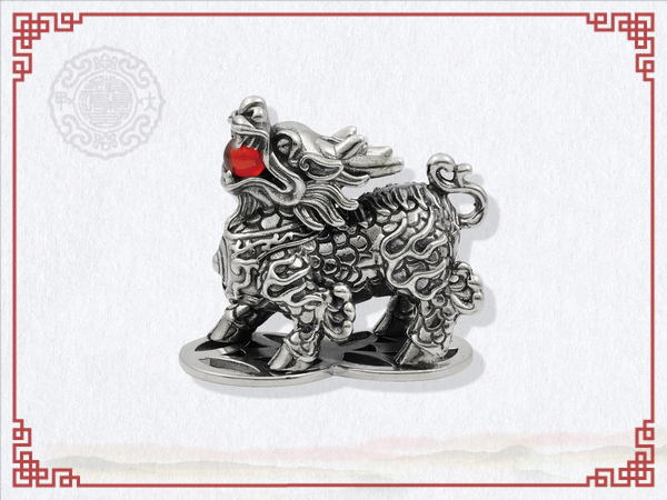 紅寶石金錢麒麟-銀