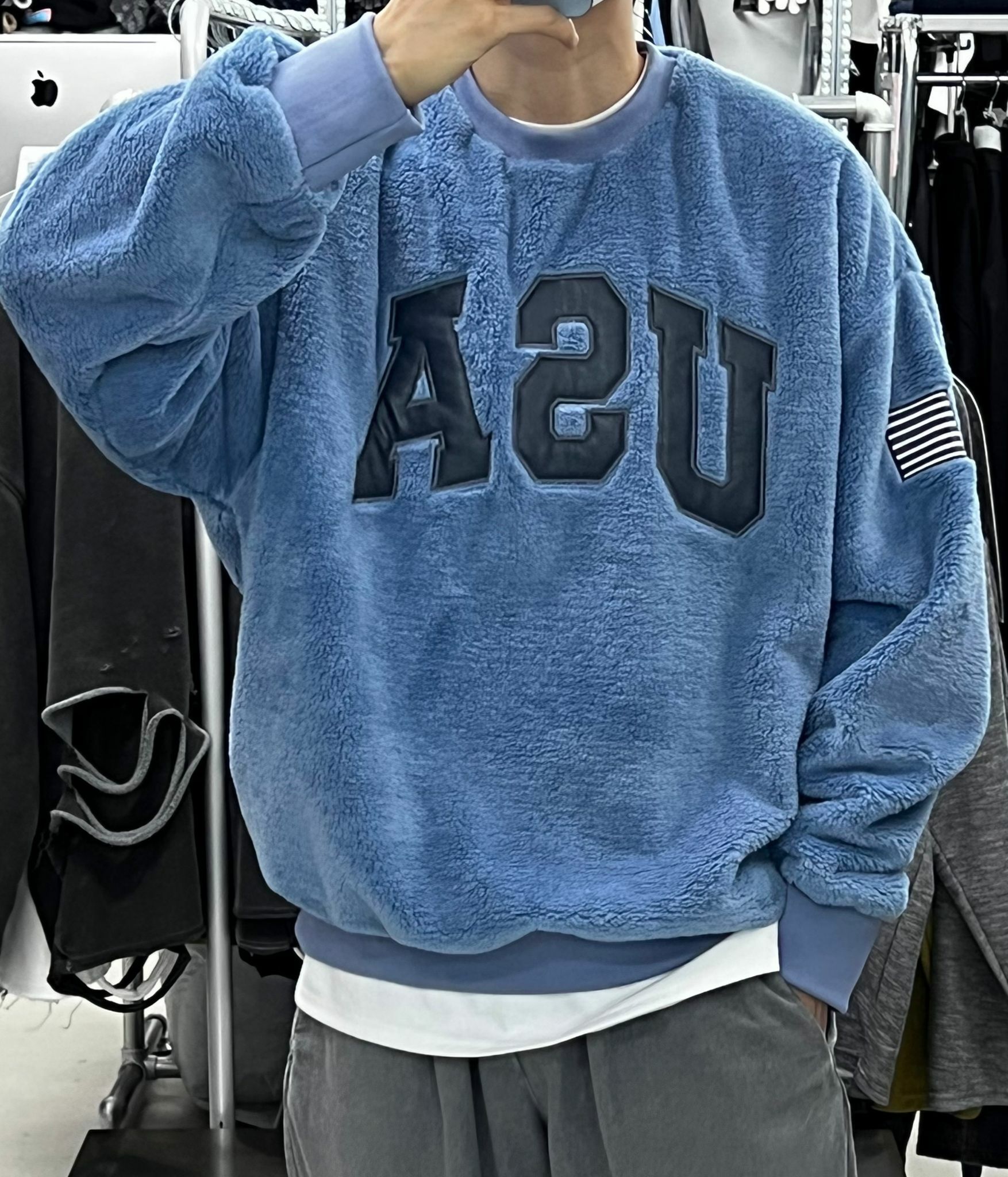 USA字毛毛衛衣 T3364