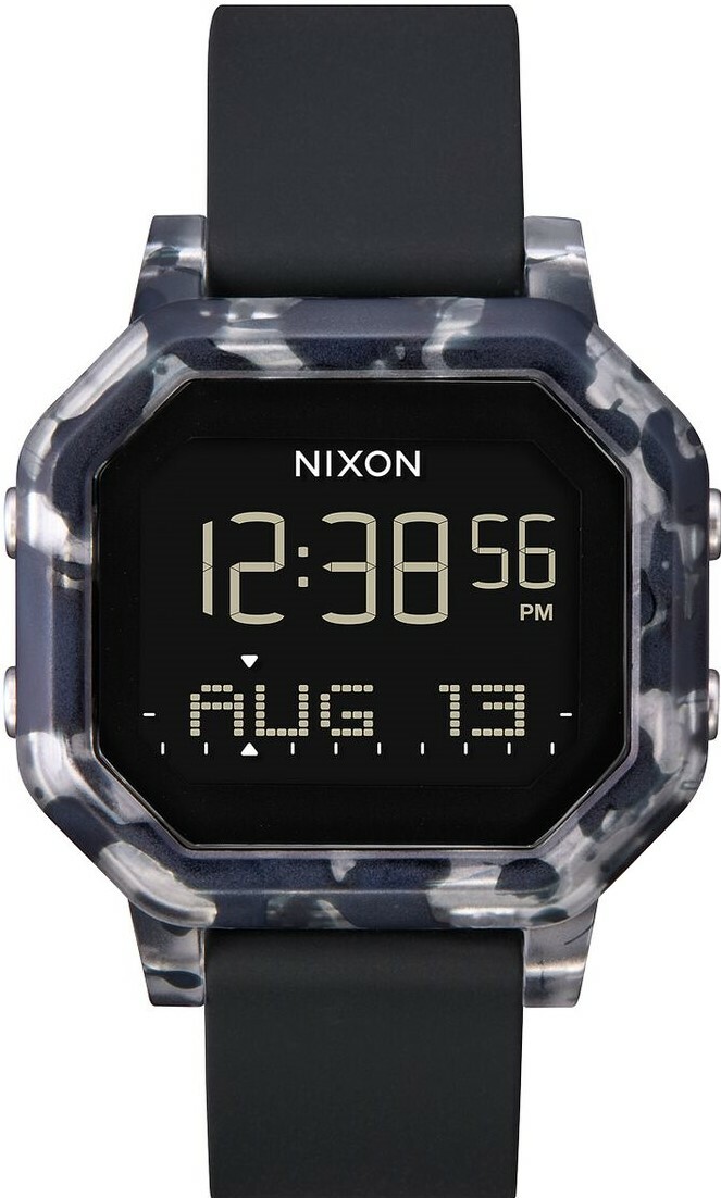 萬年鐘錶 - NIXON 尼克森 衝浪  Siren 琥珀黑電子錶   A1210-2882  錶徑36MM