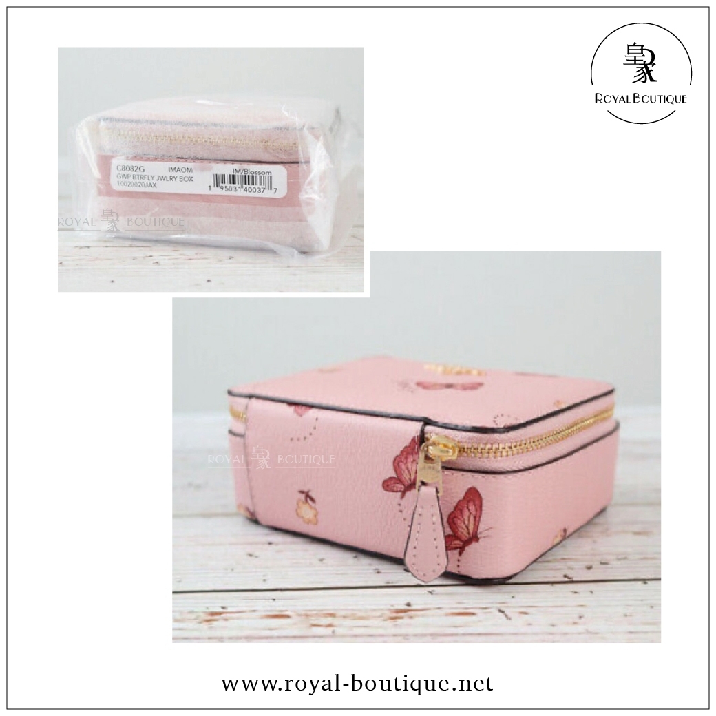 COACH 防刮花卉蝴蝶方形珠寶盒/收納盒