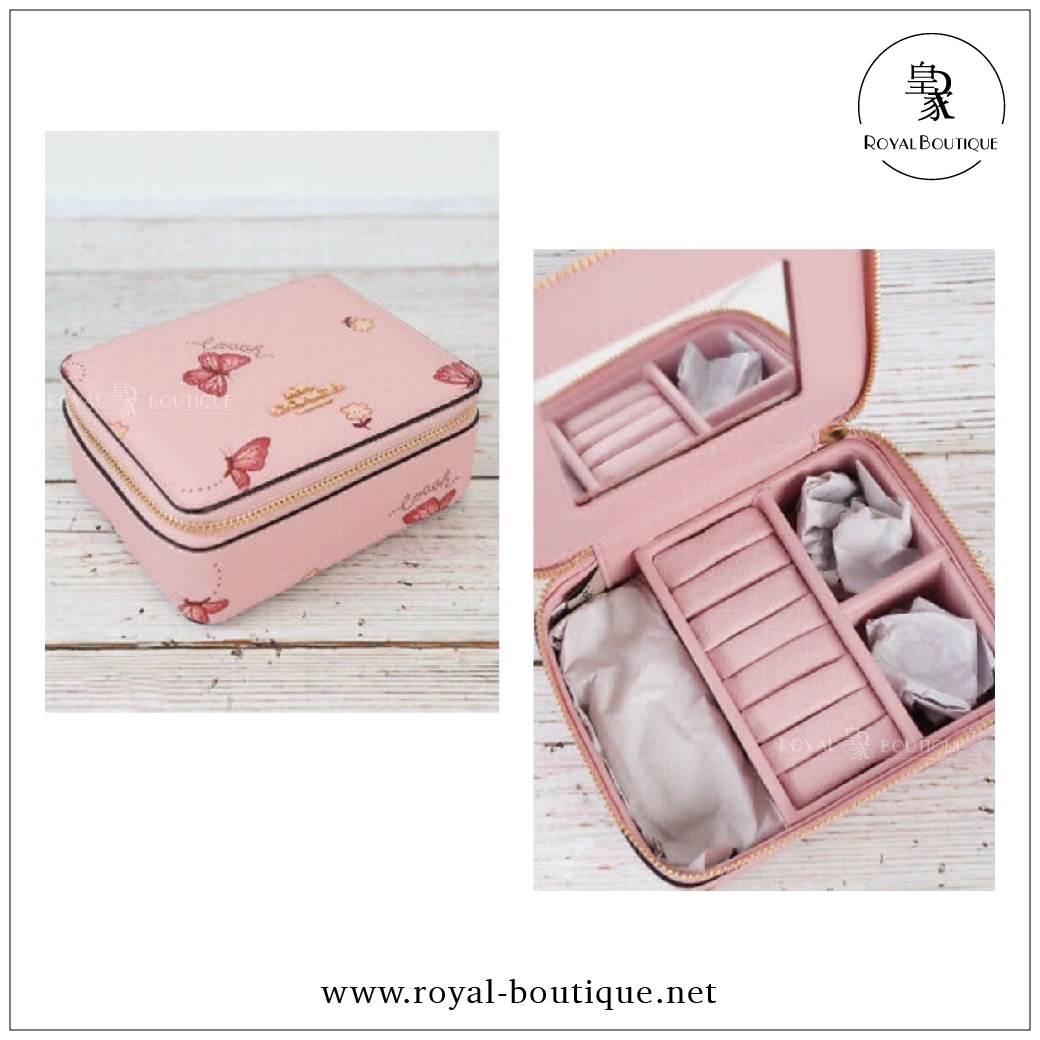 COACH 防刮花卉蝴蝶方形珠寶盒/收納盒