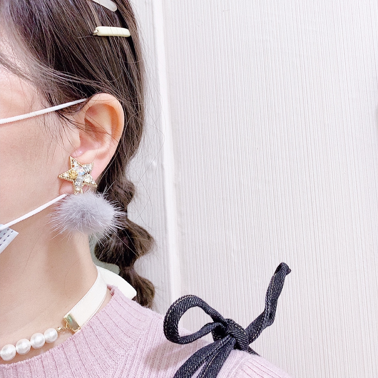 [手作家] 星形毛毛耳環 (網站限定優惠)