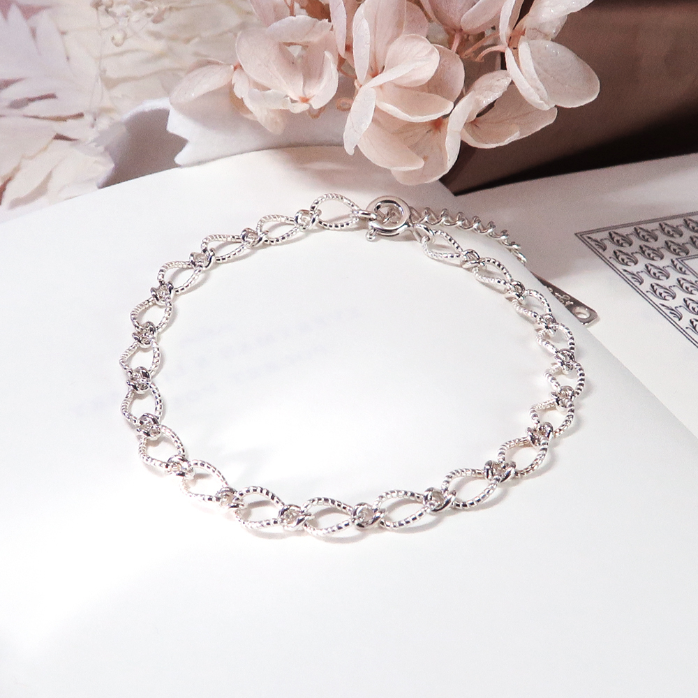 麻花圓舞曲手鍊(4.4mm寬鍊) 925純銀刻字手鍊